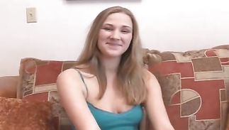 Cute brown-haired Trisha is an expert in riding large hard cock